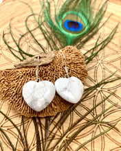 Load image into Gallery viewer, White Howlite Agate Genuine Crystal Healing Earrings - Crystal Boutique.co.uk 