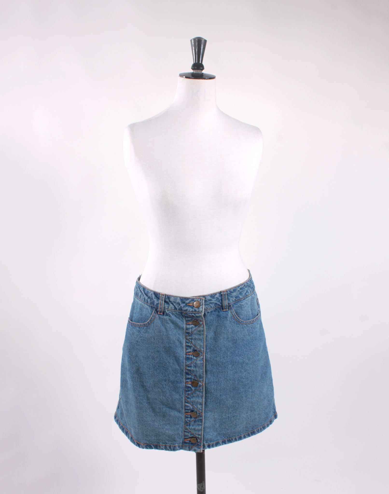 Jay Jays Denim Button Mini Skirt - Size 