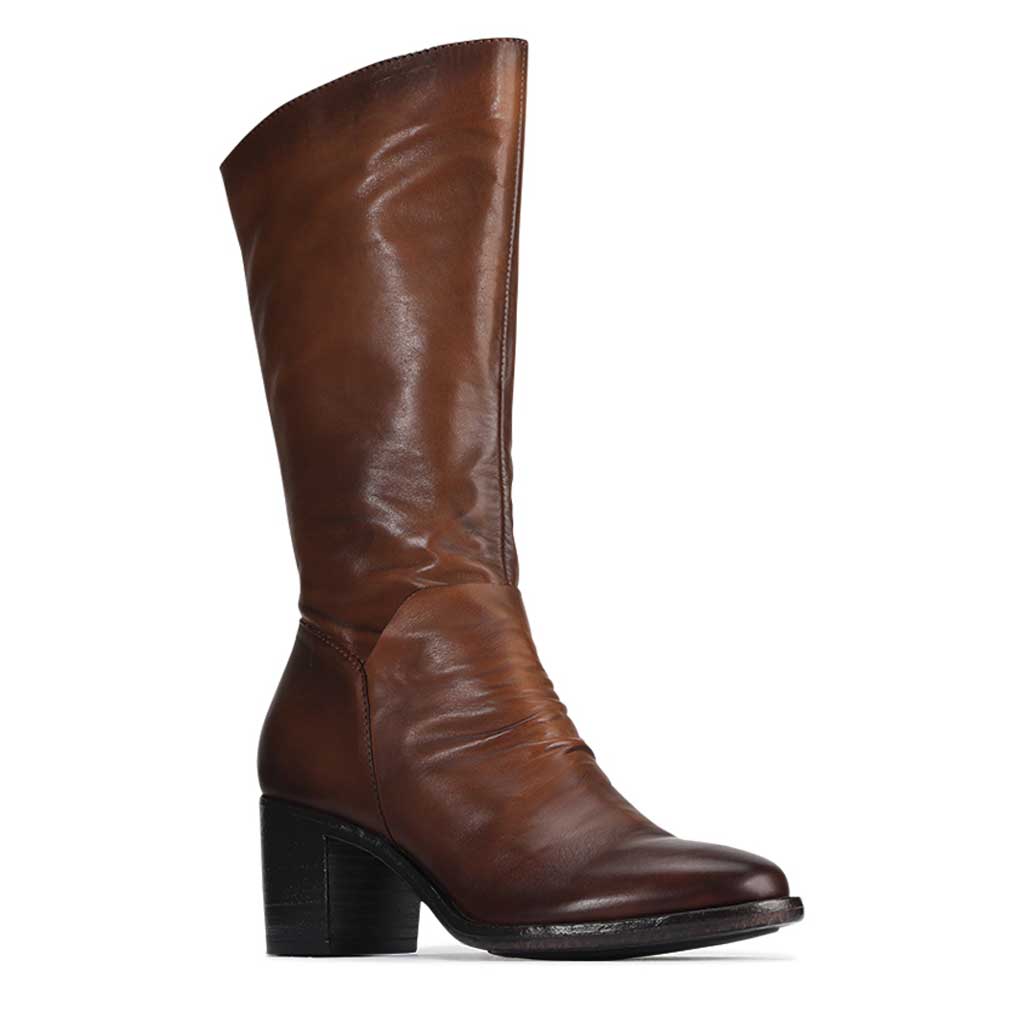 EOS Serafina | Women Mid Boots | Classic Saddled Boot Gathered Leather ...