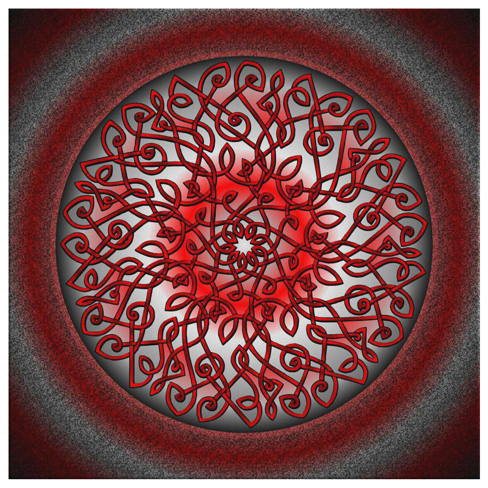 Celtic Art Burst In Red And Black Canvas Wall Art Celtic Art Store Ravensdaughter Designs