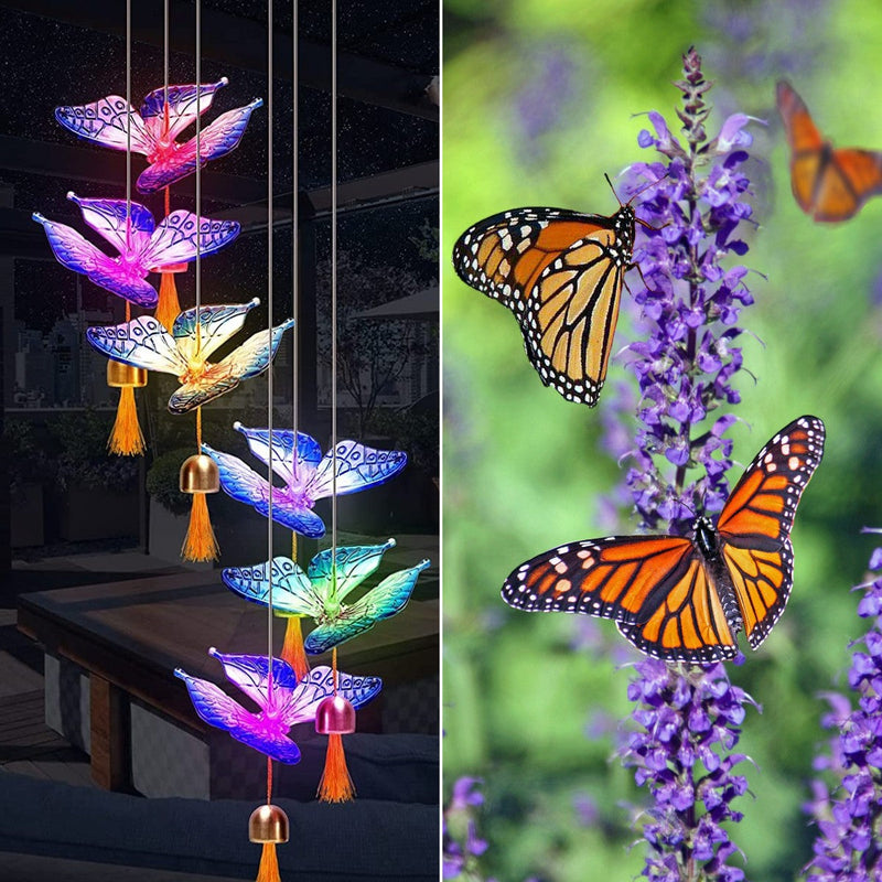 Solar Wind Chime Light Butterfly Style