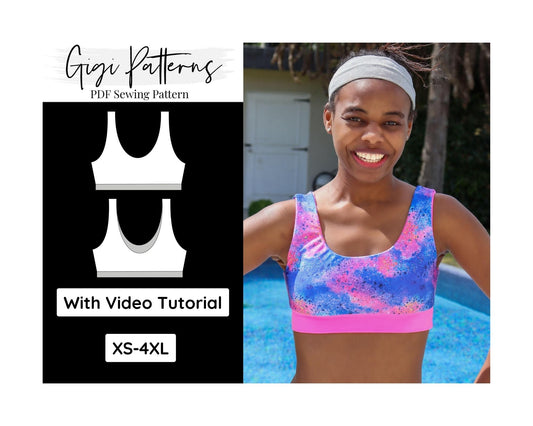 Ladies Crop Tank Top Sewing Pattern XS-5XL – GigiPatterns