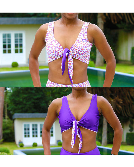 Reversible 3 Side Straps High Waist Bikini Bottom XS-5XL, Swimsuit