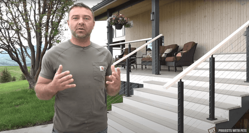 Pete is introducing to his followers why he chose the Muzata cable railing system