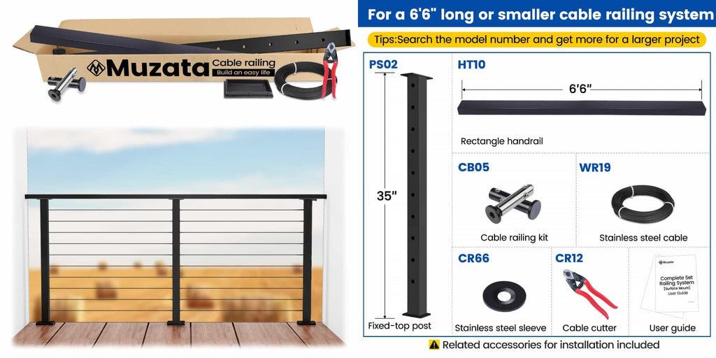 Black cable railing system