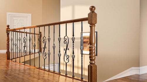 a iron railing in a house