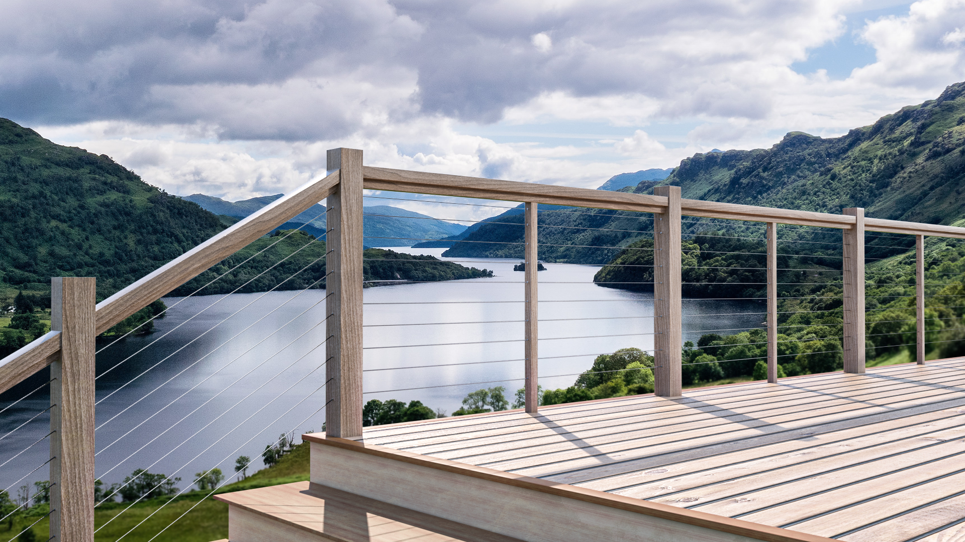Muzata's cable railing system offers unobstructed scenic views