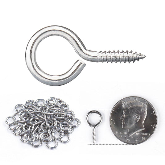 Muzata 10Pack 3 3inch M6 Black Screw Eye Hooks Stainless Steel Heavy Duty for Wood Securing Cables Wire Terminal Ringlet Stand at MechanicSurplus.com MZZ0130B