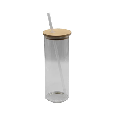 25 oz  Sublimation Frosted Gradient Color Skinny Glass Tumbler w/ Bamboo  Lid & Straw - Olivia Nyx