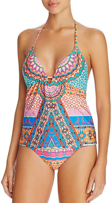 LAGOON Halter Tankini Top - Pink floral