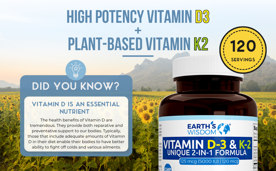 all natural vitamin d3k2 helps support immune system