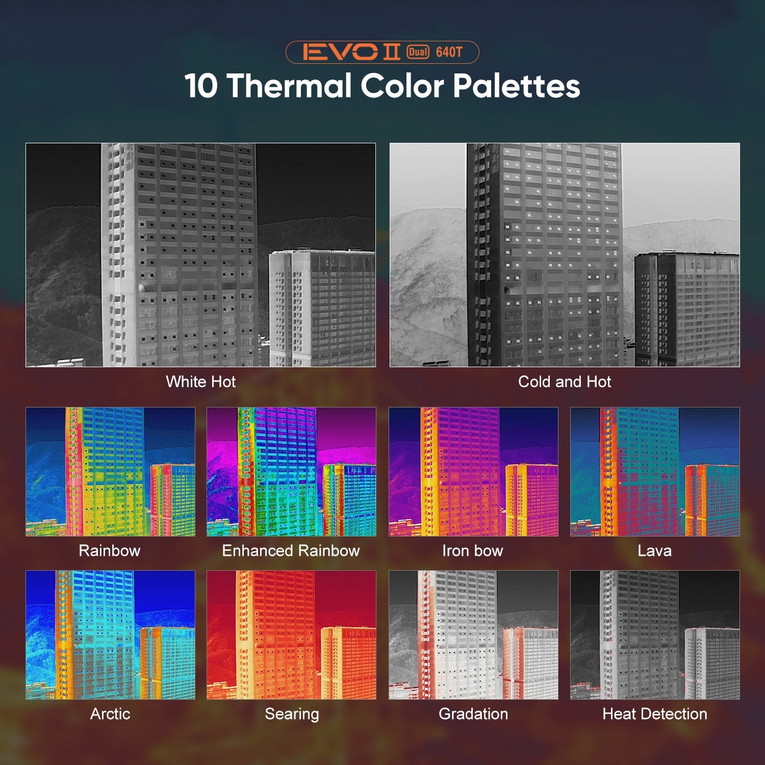 autel evo ii 640T V3 10 color palettes