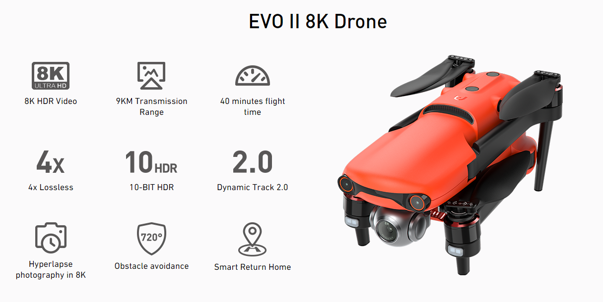 Autel EOV II 8K Drone | 8k drone 3batteries Fly More Combo kit