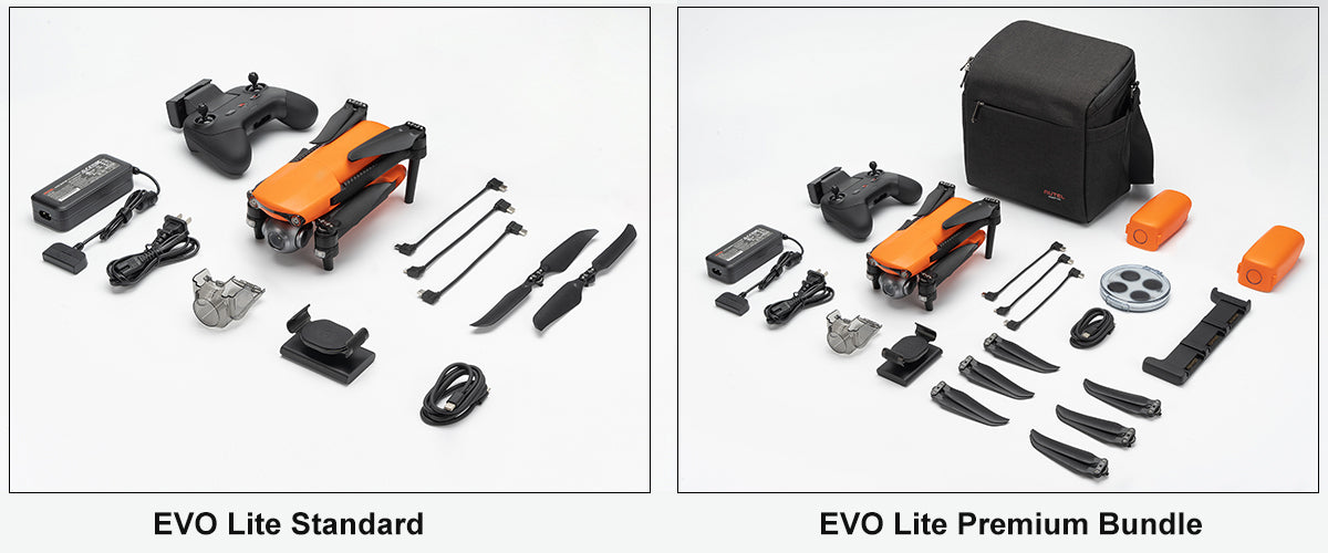 Autel Robotics EVO Lite Standard Packing List VS Premium Bundle