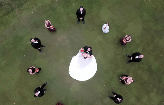 Drone wedding photography