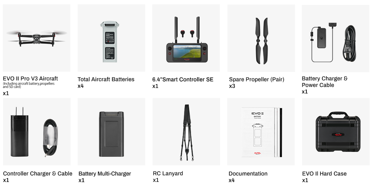 autel evo ii pro v3 package list