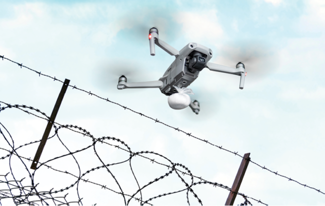 Drones patrolling prisons