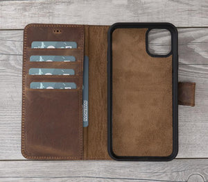 ethisch mogelijkheid verwerken Antic Brown Leather Magnetic Wallet Case for iPhone 11 Pro MAX (6.5") –  O2Leather