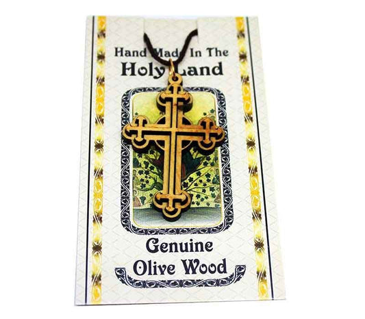Olive Wood Cross Necklace Plain Wooden 5cm Pendant Bethlehem Jerusalem Holy  Land