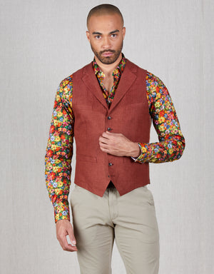Men Casual Dress Button Vest Linen Blend Slim Sleeveless British Style  Waistcoat