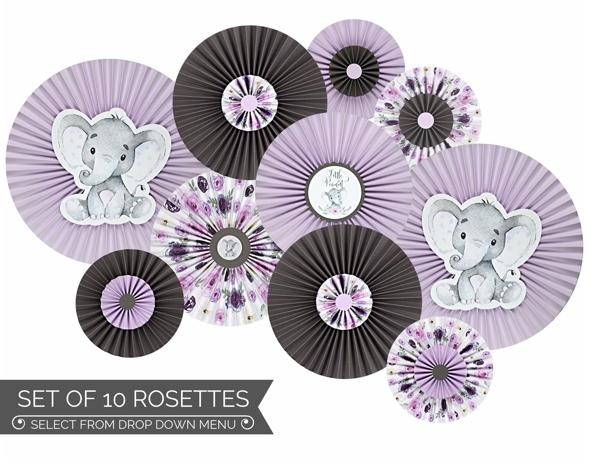 Purple Elephant Baby Shower Paper Fans Janee S Elite Designs