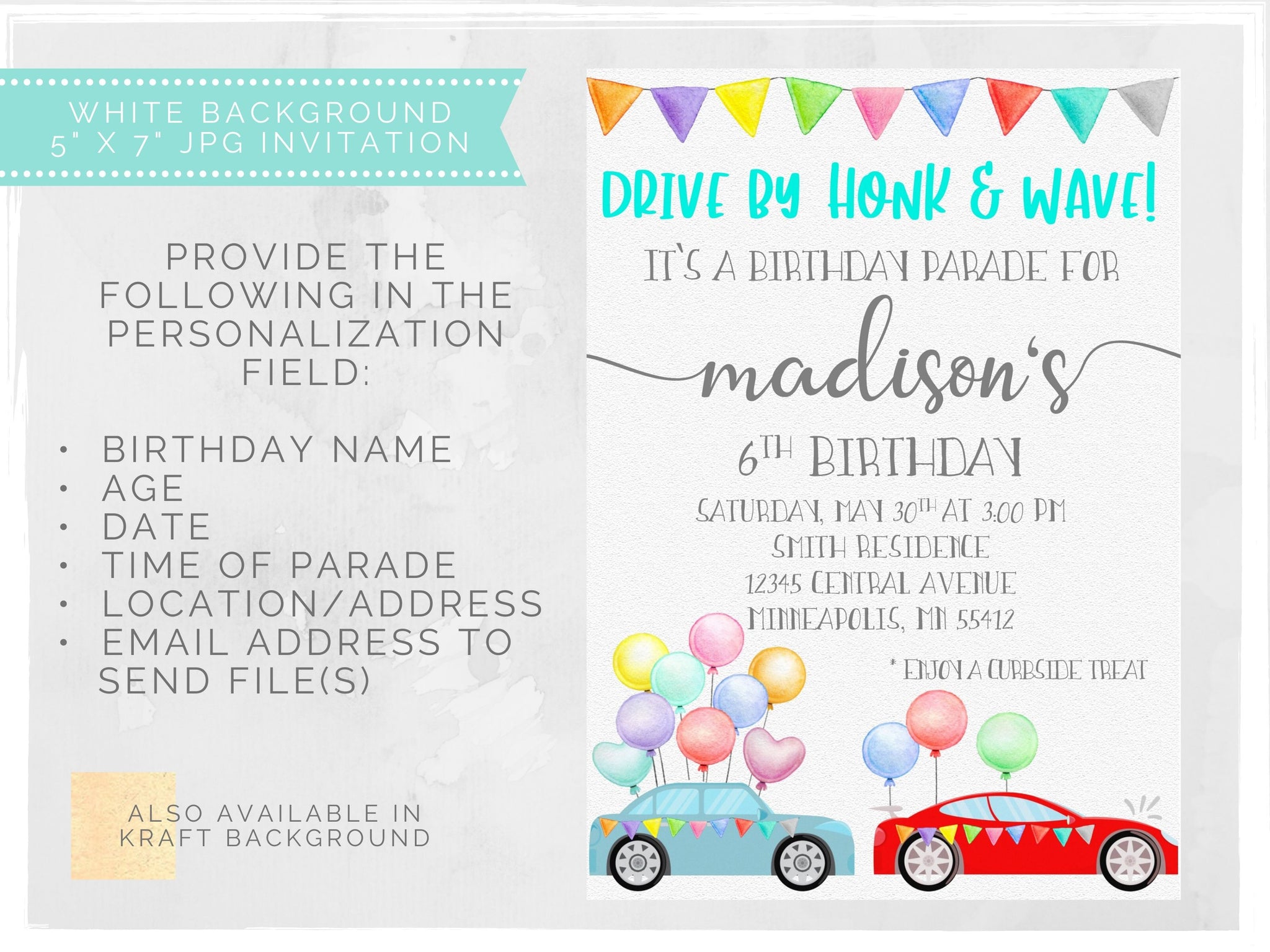 Drive By Birthday Invitation Janee S Elite Designs