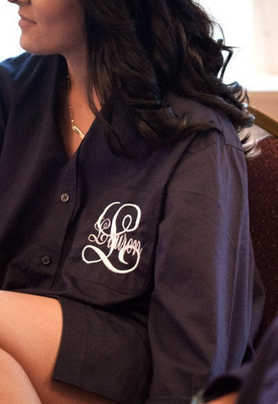 women's monogrammed button down shirts