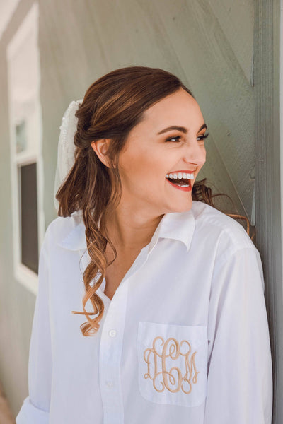 monogram button down bridesmaids