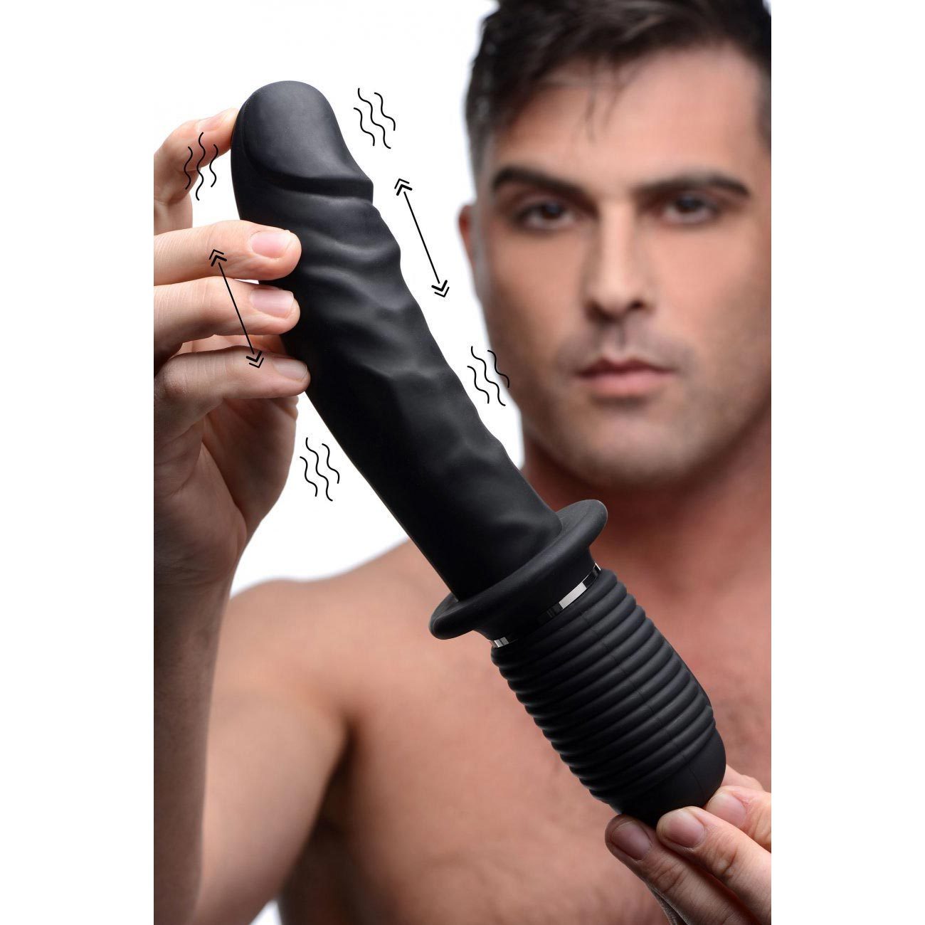 Power Pounder Vibrating and Thrusting Silicone Dildo.