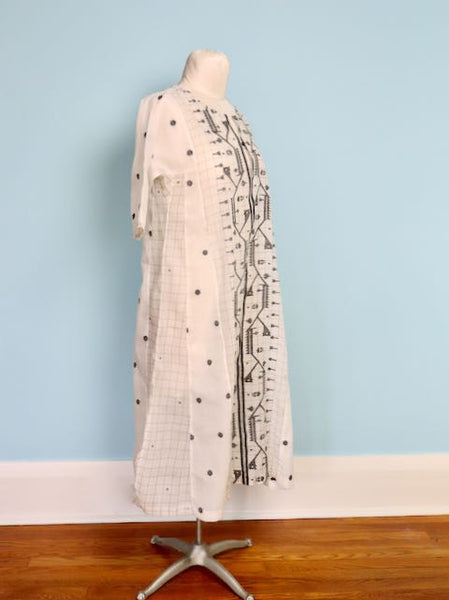Jamdani dress with additional side panels
