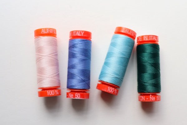 Aurifil 50/2 cotton thread for fine garment sewing