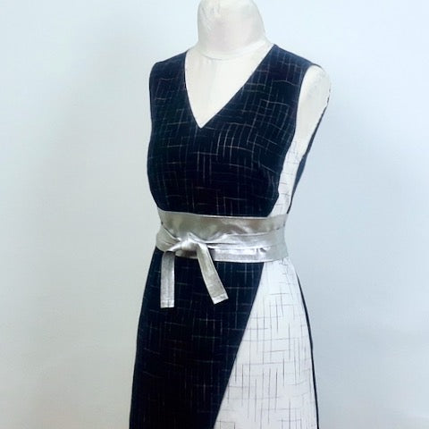 Asymmetric Dress in handloom check fabric