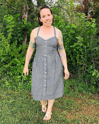 Siena dress in black and white gingham