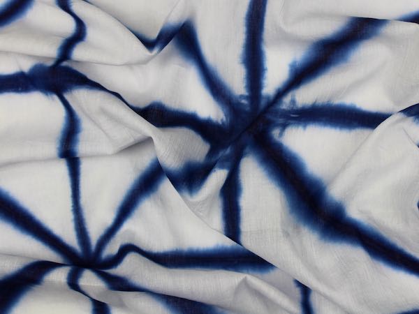 indigo-dyed shibori fabric