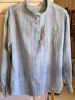 Polychrome striped handloom cotton shirt