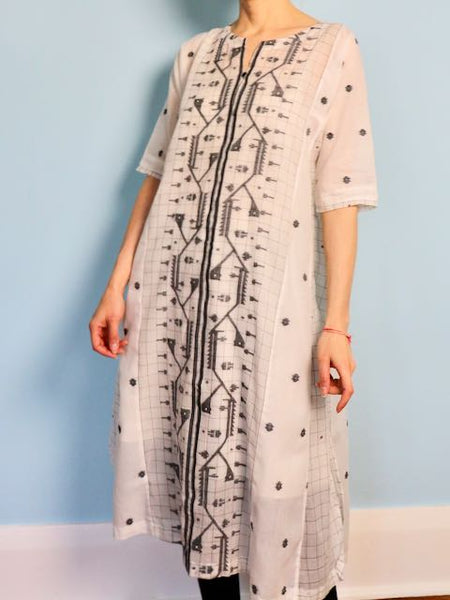 how to sew a sustainable jamdani dress by Loom and Stars