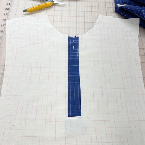 Julian shirtmaking placket work in progress