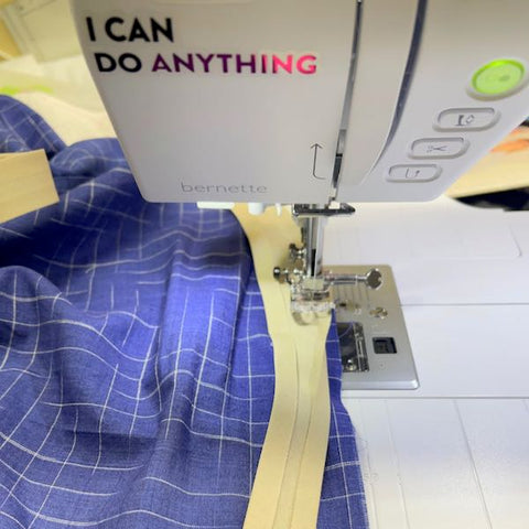 shirtmaking with Julian Creates attaching the hem binding