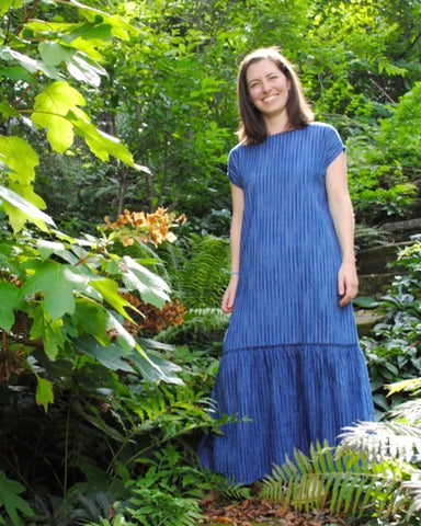 Blue Striped Maya Dress by Marilla Walker