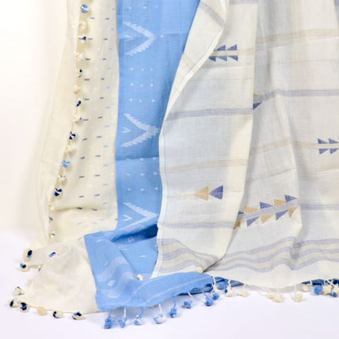 sustainable gift naturally dyed handwoven cotton scarves 