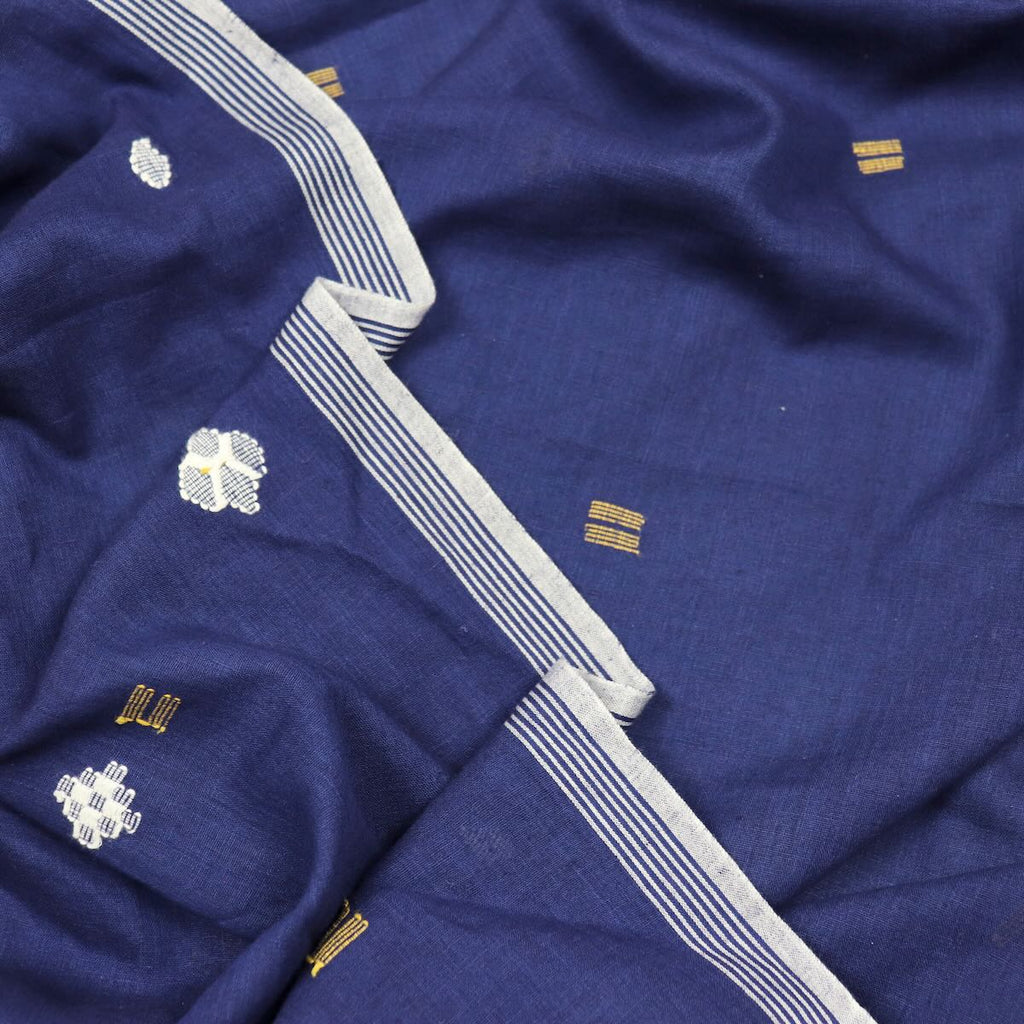 Sapphire Jamdani Handloom Cotton – Loom and Stars