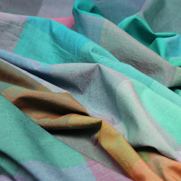 Rainbow Check Handloom Cotton Fabric – Loom and Stars