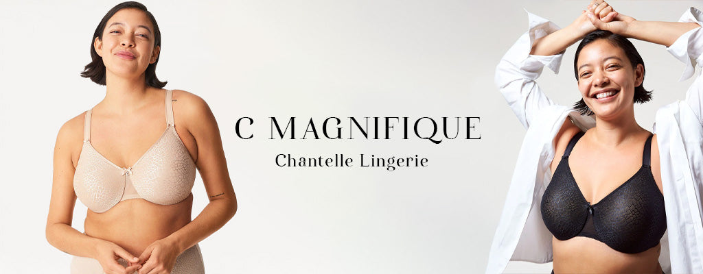 Woman wearing C Magnifique minimiser bra