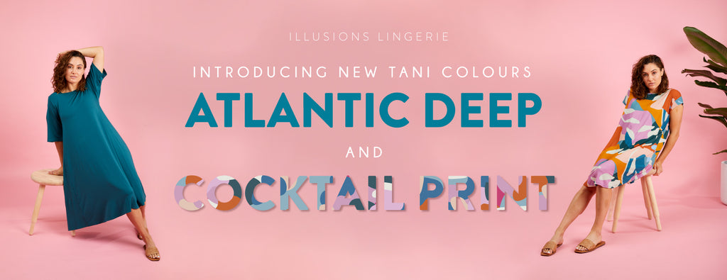 New Tani colours Atlantic Deep and Cocktail Print