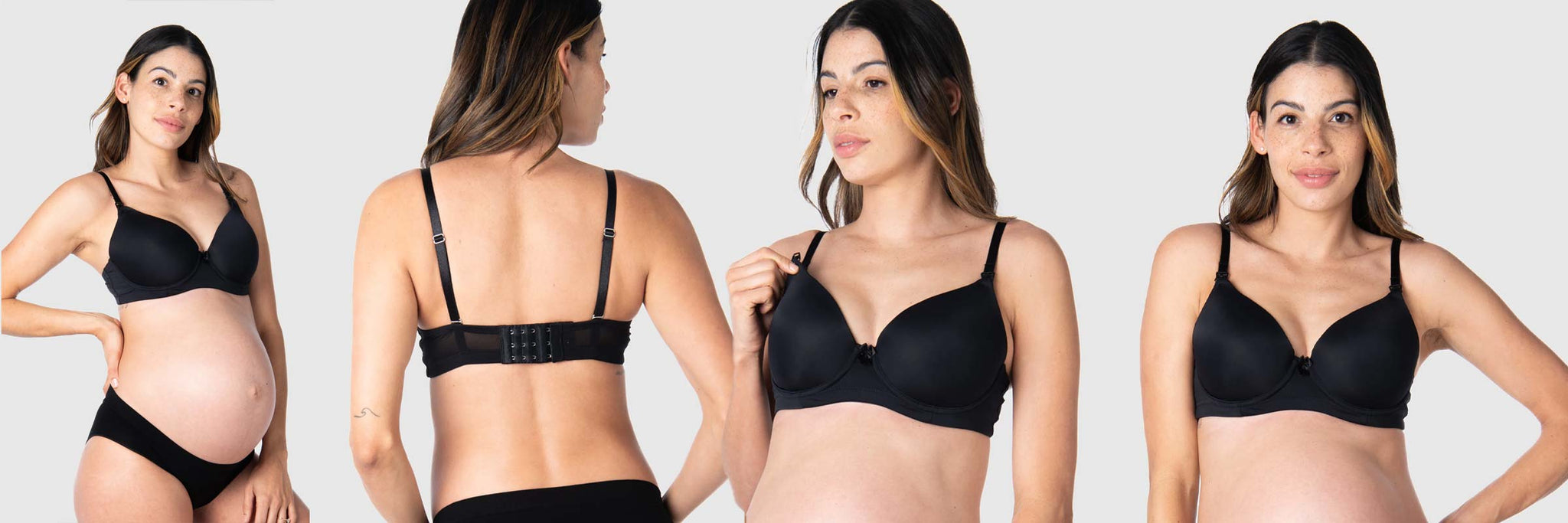 Woman wearing popular maternity bra
