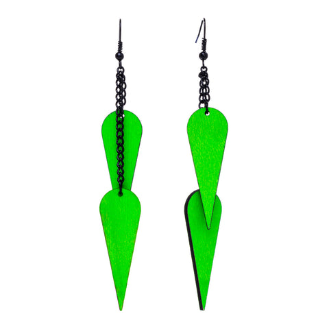 Lime spike earrings | Ninja.fi