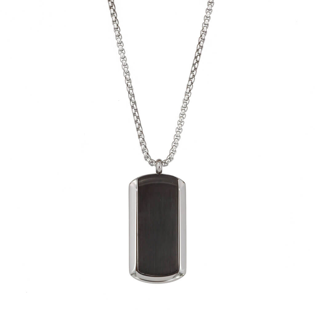 Black tile necklace (steel 316L)