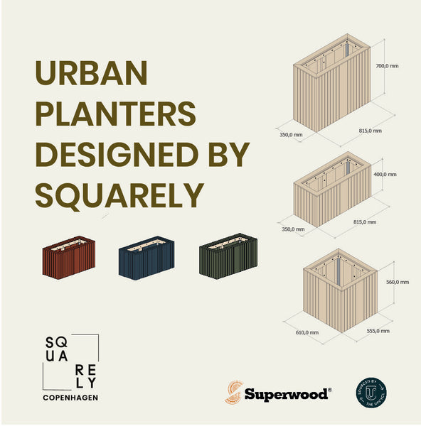 Urban planters from Superwood designed by Squarely