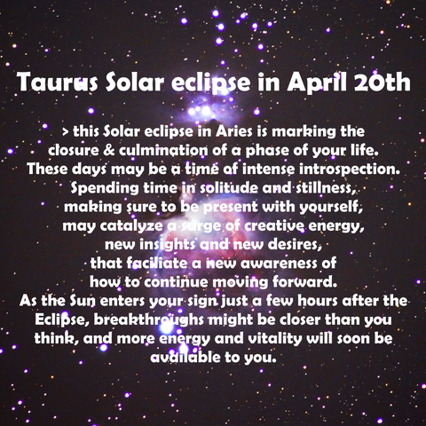 Taurus World team the solar eclipse on april 20th for Taurus zodiac sign astrology