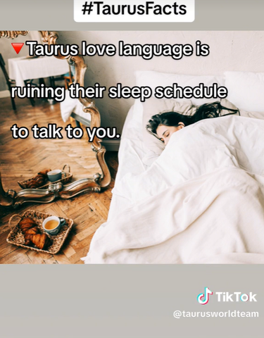 Taurus world team taurus facts taurus love language is ruining their sleep schedule to talk to you diamonds kt